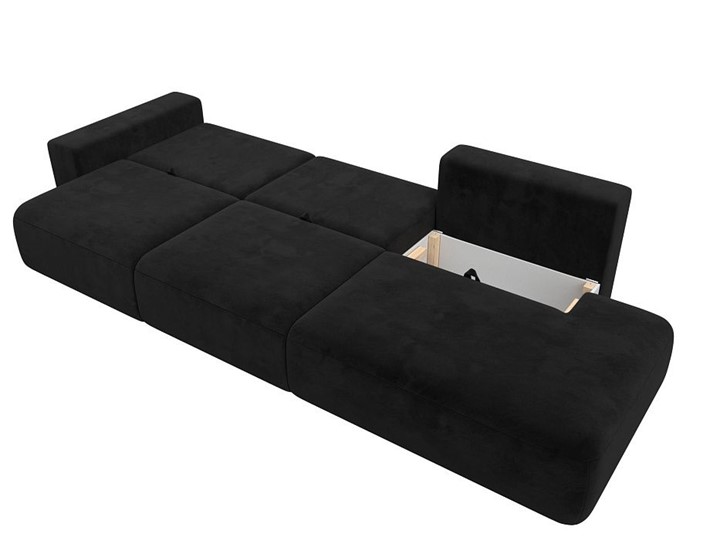 Прямой диван Лига-036 Модерн Лонг, Черный (велюр) в Петрозаводске - изображение 3