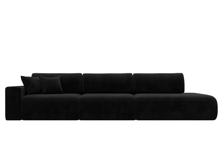 Прямой диван Лига-036 Модерн Лонг, Черный (велюр) в Петрозаводске - изображение 9