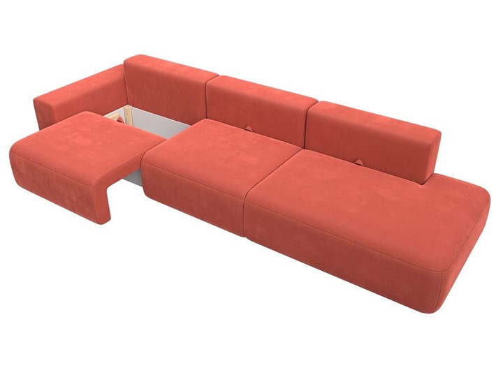 Прямой диван Лига-036 Модерн Лонг, Коралловый (микровельвет) в Петрозаводске - изображение 1