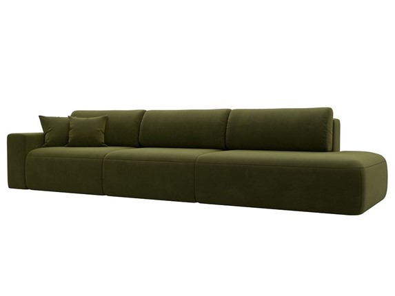 Прямой диван Лига-036 Модерн Лонг, Зеленый (микровельвет) в Петрозаводске - изображение