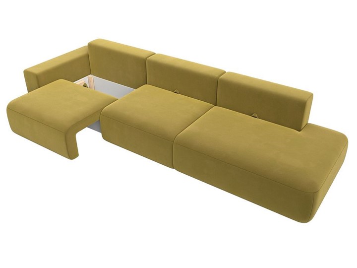 Прямой диван Лига-036 Модерн Лонг, Желтый (микровельвет) в Петрозаводске - изображение 1