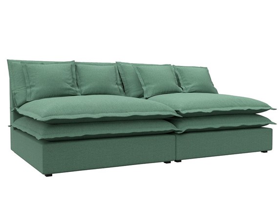 Прямой диван Лига-040, Амур зеленый (рогожка) в Петрозаводске - изображение