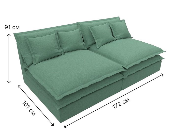 Прямой диван Лига-040, Амур зеленый (рогожка) в Петрозаводске - изображение 6