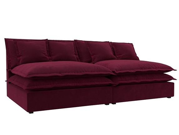 Прямой диван Лига-040, Бордовый (микровельвет) в Петрозаводске - изображение