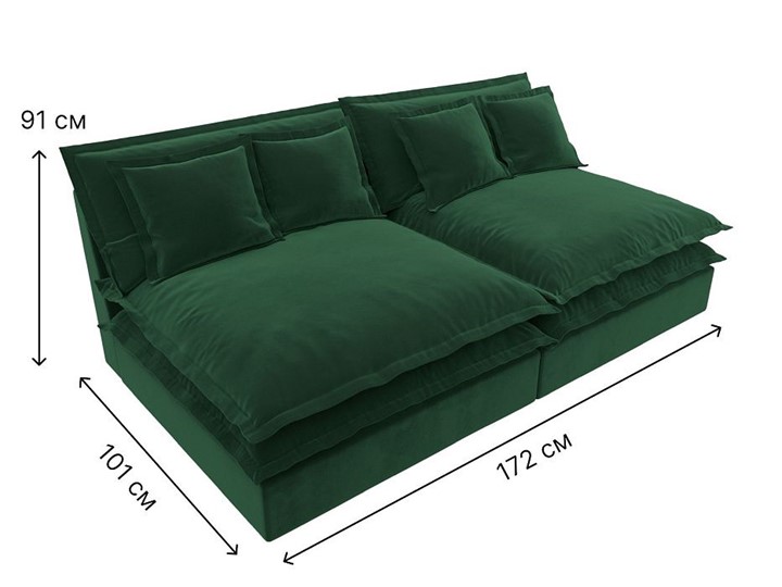 Прямой диван Лига-040, Зеленый (Велюр) в Петрозаводске - изображение 6