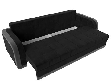 Прямой диван Марсель, Черный/Серый (велюр) в Петрозаводске - предосмотр 1
