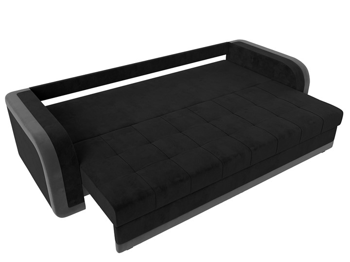 Прямой диван Марсель, Черный/Серый (велюр) в Петрозаводске - изображение 2