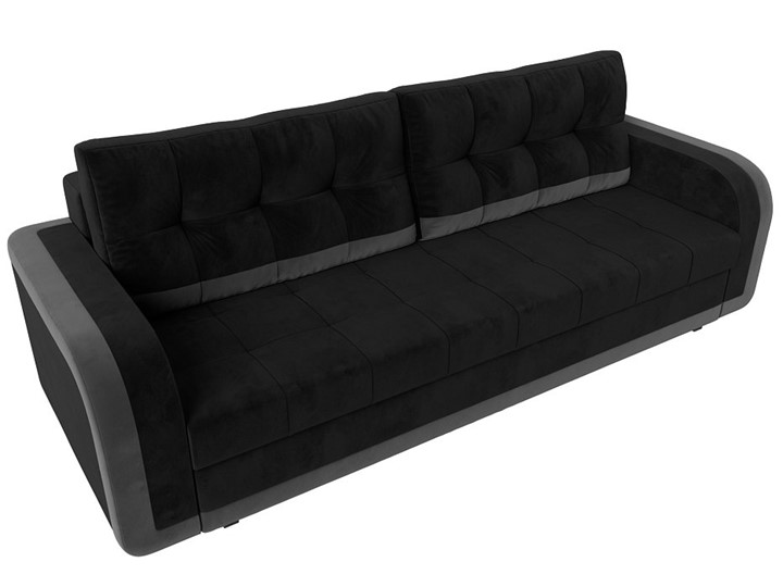 Прямой диван Марсель, Черный/Серый (велюр) в Петрозаводске - изображение 4