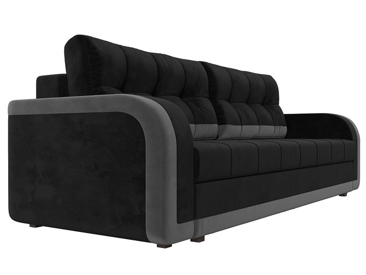 Прямой диван Марсель, Черный/Серый (велюр) в Петрозаводске - изображение 6