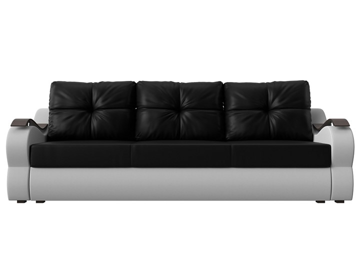 Прямой диван Меркурий еврокнижка, Черный/белый (экокожа) в Петрозаводске - изображение 1