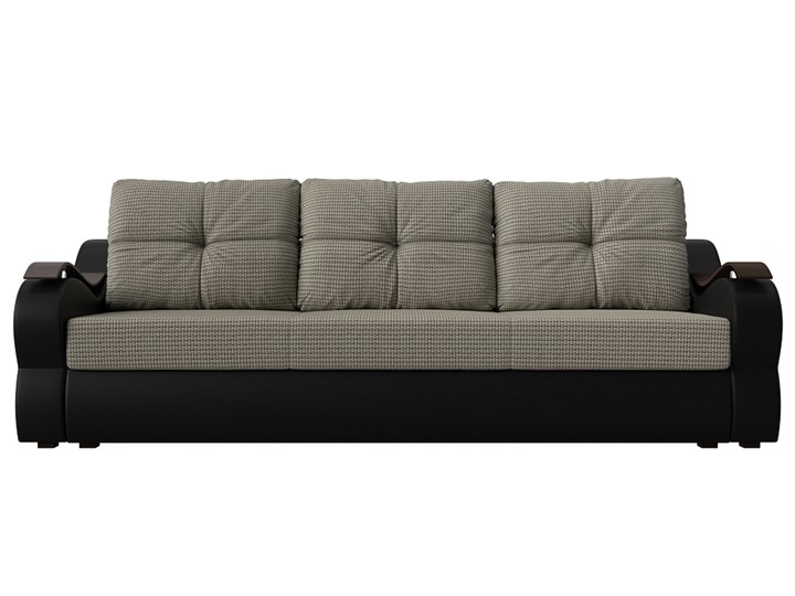 Прямой диван Меркурий еврокнижка, Корфу 02 (рогожка)/черный (экокожа) в Петрозаводске - изображение 1