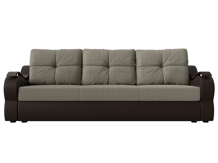Прямой диван Меркурий еврокнижка, Корфу 02 (рогожка)/коричневый (экокожа) в Петрозаводске - изображение 1