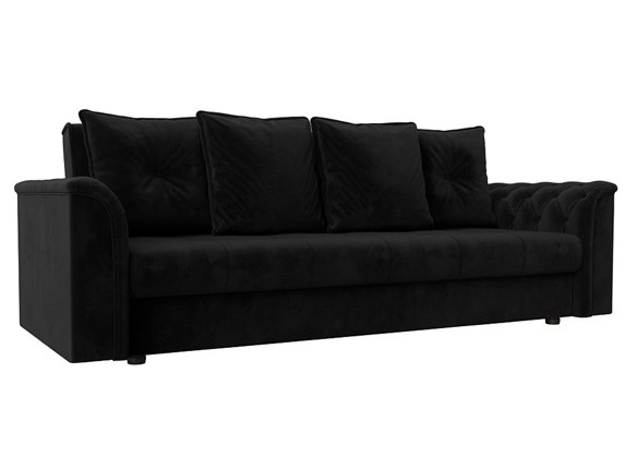 Прямой диван Сиеста, Черный (велюр) в Петрозаводске - изображение