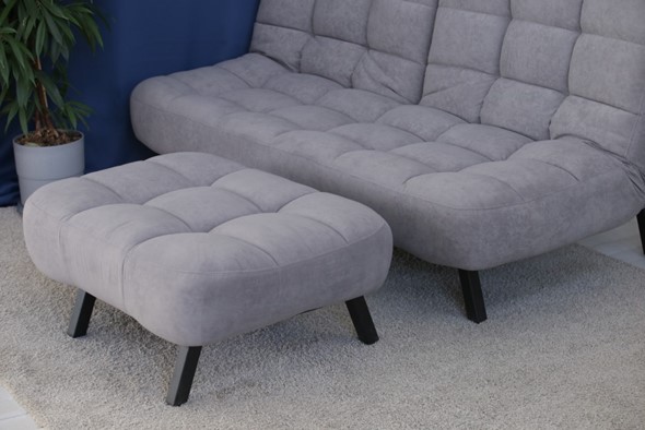 Комплект мебели Абри цвет серый диван + пуф опора металл в Петрозаводске - изображение
