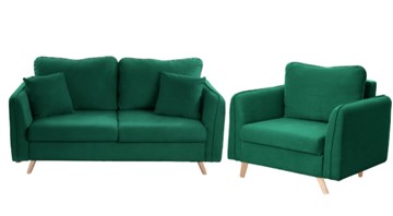 Комплект мебели Бертон изумрудный диван+ кресло в Петрозаводске