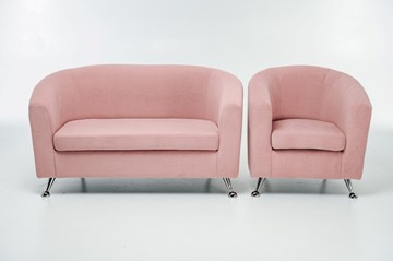 Комплект мебели Брамс  цвет розовый диван 2Д + кресло в Петрозаводске