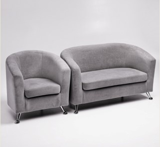 Комплект мебели Брамс  цвет серый диван 2Д + кресло в Петрозаводске