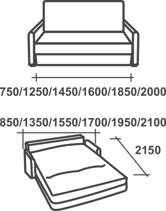 Прямой диван Аккордеон-М, 180, НБП в Петрозаводске - изображение 1