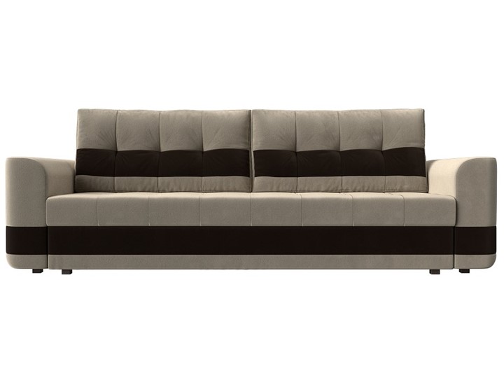 Прямой диван Честер, Бежевый/коричневый (вельвет) в Петрозаводске - изображение 1
