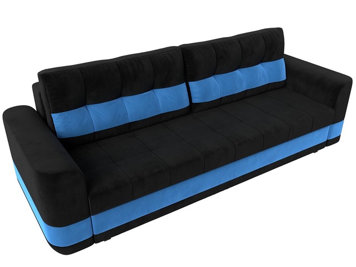 Прямой диван Честер, Черный/голубой (велюр) в Петрозаводске - изображение 4