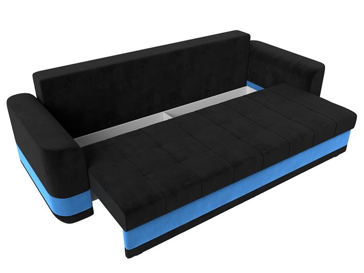 Прямой диван Честер, Черный/голубой (велюр) в Петрозаводске - изображение 5