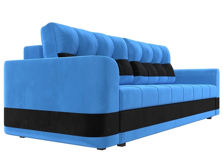 Прямой диван Честер, Голубой/черный (велюр) в Петрозаводске - изображение 2