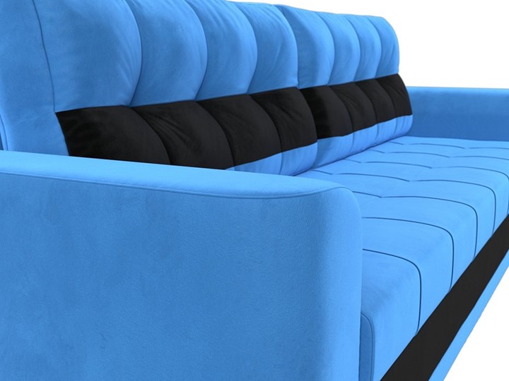 Прямой диван Честер, Голубой/черный (велюр) в Петрозаводске - изображение 3