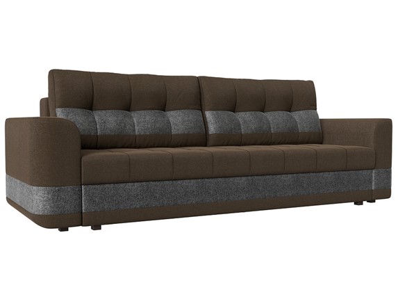 Прямой диван Честер, Коричневый/серый (рогожка) в Петрозаводске - изображение