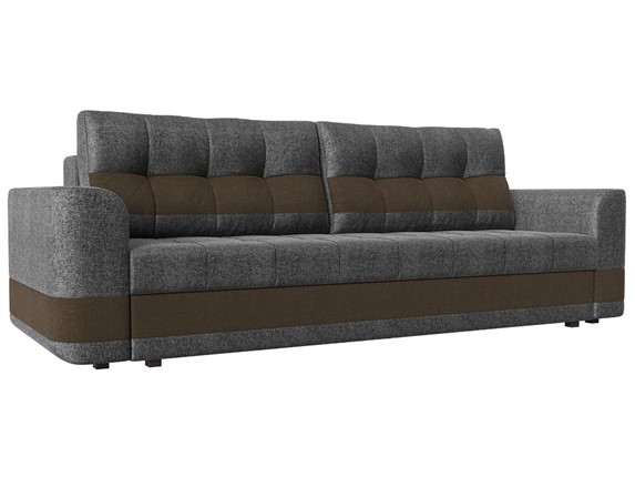 Прямой диван Честер, Серый/коричневый (рогожка) в Петрозаводске - изображение