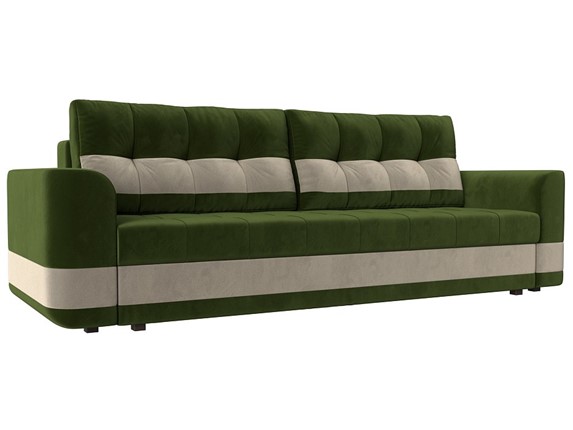 Прямой диван Честер, Зеленый/бежевый (вельвет) в Петрозаводске - изображение