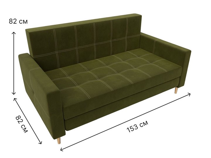 Прямой диван Лига-038, Зеленый (микровельвет) в Петрозаводске - изображение 7
