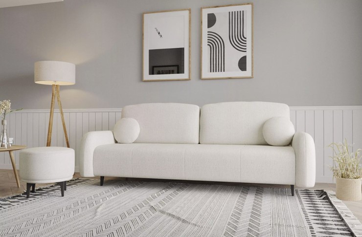 Прямой диван Монблан 3т, Рогожка Муза 01 в Петрозаводске - изображение 5