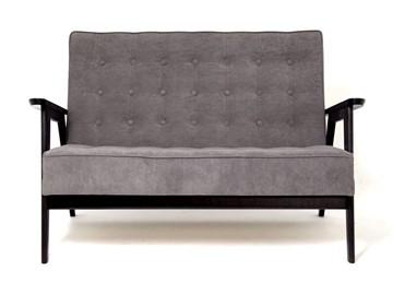 Прямой диван Ретро, двухместный (Темный тон / RS 15 - темно-серый) в Петрозаводске - предосмотр 1