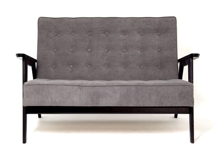 Прямой диван Ретро, двухместный (Темный тон / RS 15 - темно-серый) в Петрозаводске - изображение 1