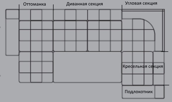 Диванная секция 3-х местная Жемчуг 2 ПДУ в Петрозаводске - изображение