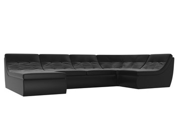 Модульный раскладной диван Холидей, Черный (экокожа) в Петрозаводске - предосмотр