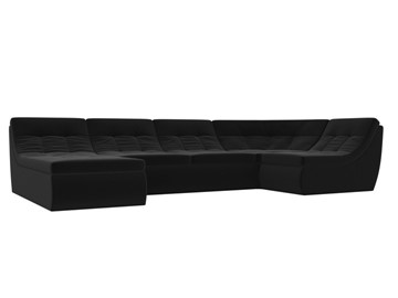 Большой модульный диван Холидей, Черный (микровельвет) в Петрозаводске - предосмотр