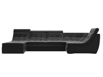Модульный П-образный диван Холидей люкс, Черный (экокожа) в Петрозаводске - предосмотр 3