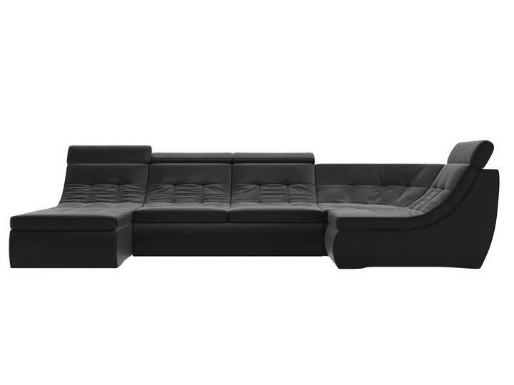 Модульный П-образный диван Холидей люкс, Черный (экокожа) в Петрозаводске - изображение 3