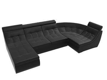Модульный П-образный диван Холидей люкс, Черный (экокожа) в Петрозаводске - предосмотр 5