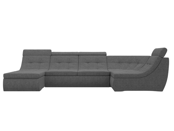 Модульный П-образный диван Холидей люкс, Серый (рогожка) в Петрозаводске - изображение 3