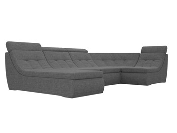 Модульный П-образный диван Холидей люкс, Серый (рогожка) в Петрозаводске - предосмотр 4