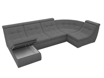 Модульный П-образный диван Холидей люкс, Серый (рогожка) в Петрозаводске - предосмотр 6