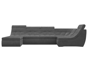 Модульный П-образный диван Холидей люкс, Серый (велюр) в Петрозаводске - предосмотр 3