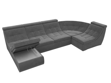 Модульный П-образный диван Холидей люкс, Серый (велюр) в Петрозаводске - предосмотр 6