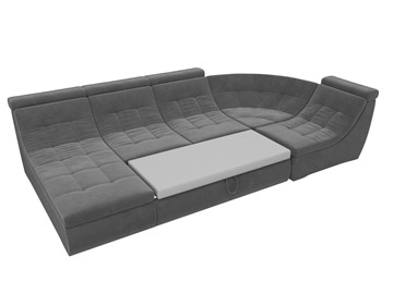 Модульный П-образный диван Холидей люкс, Серый (велюр) в Петрозаводске - предосмотр 7