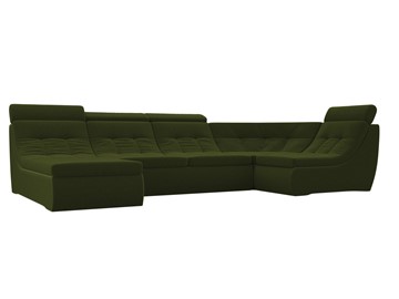 Модульный П-образный диван Холидей люкс, Зеленый (микровельвет) в Петрозаводске
