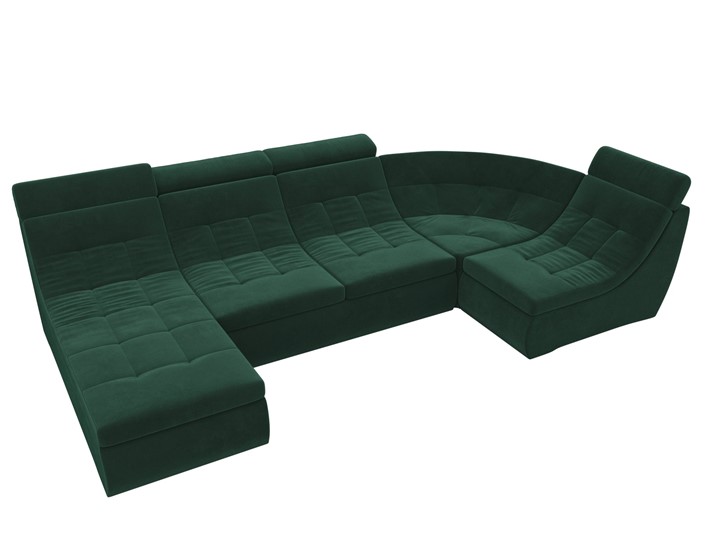 Модульный П-образный диван Холидей люкс, Зеленый (велюр) в Петрозаводске - изображение 5