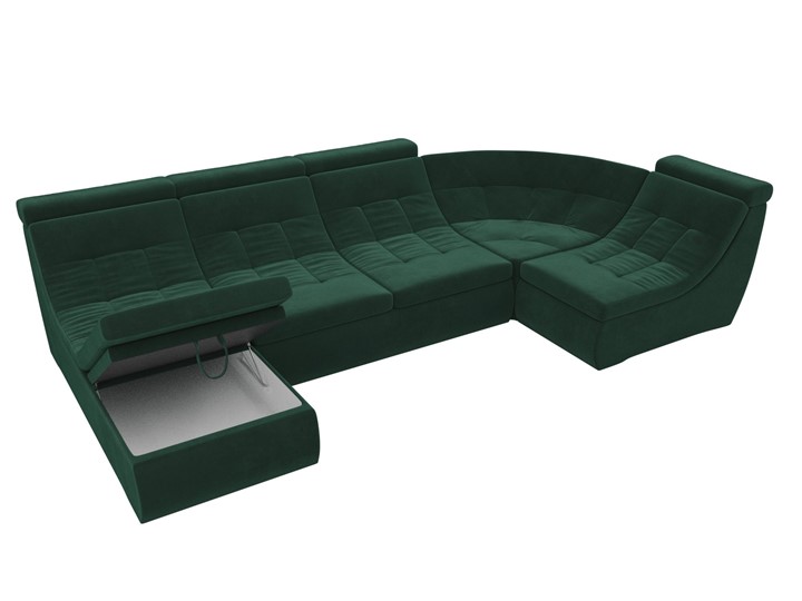 Модульный П-образный диван Холидей люкс, Зеленый (велюр) в Петрозаводске - изображение 6