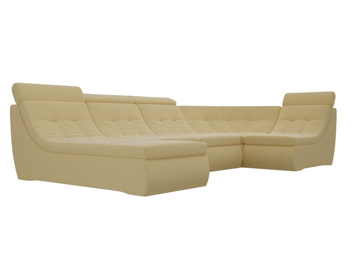 Модульный П-образный диван Холидей люкс, Желтый (микровельвет) в Петрозаводске - изображение 4